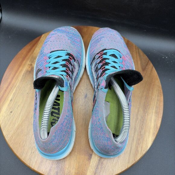 Nike Free RN Flyknit Motion Women’s Size 8.5 Running Shoes Purple Gamma Blue - Picture 5 of 8